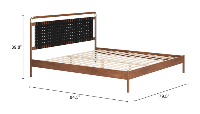 Zuo Modern Netz King Bed Black & Walnut