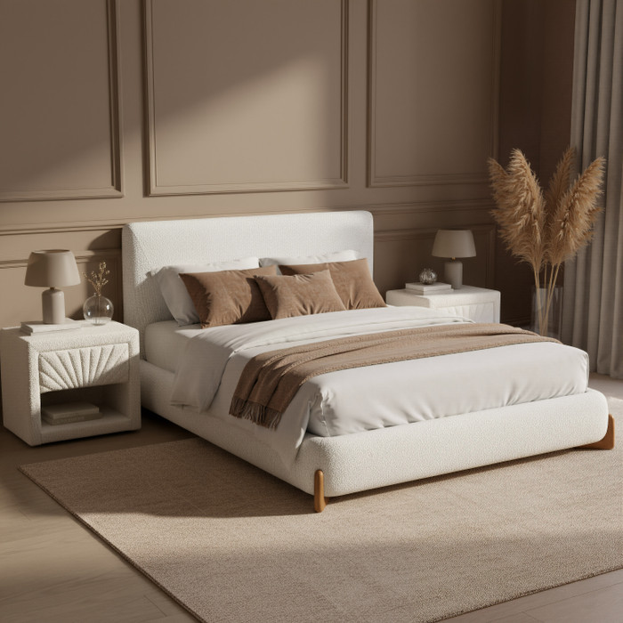 Zuo Modern Baris Queen Bed Ivory