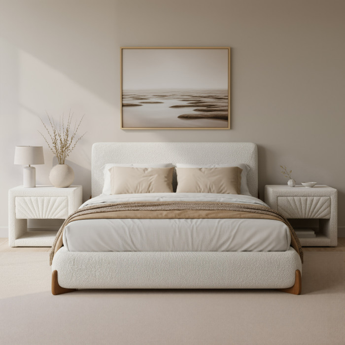 Zuo Modern Baris Queen Bed Ivory