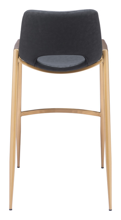 Zuo Modern Desi Barstool (Set of 2) Black & Gold