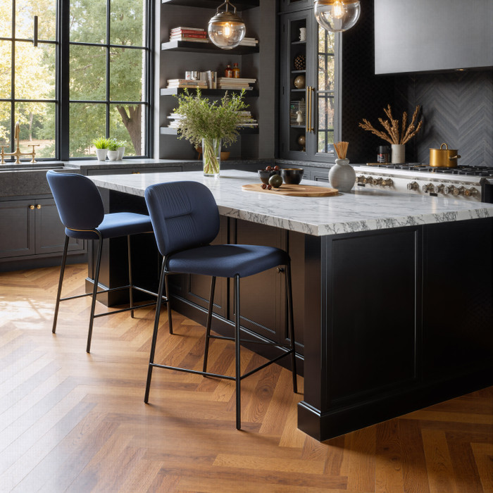 Zuo Modern Plat Counter Stool (Set of 2) Blue