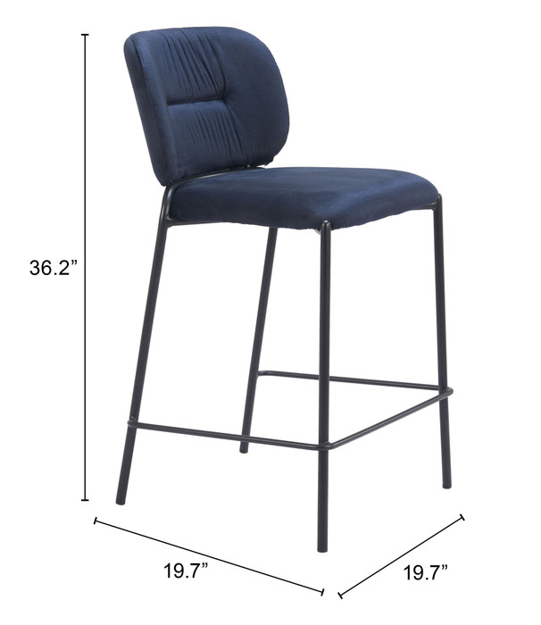 Zuo Modern Plat Counter Stool (Set of 2) Blue