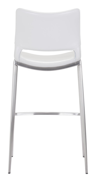 Zuo Modern Ace Barstool (Set of 2) White & Silver