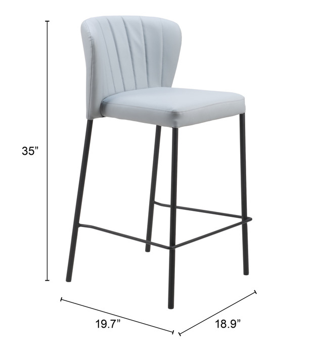 Zuo Modern Linz Counter Stool (Set of 2) Gray