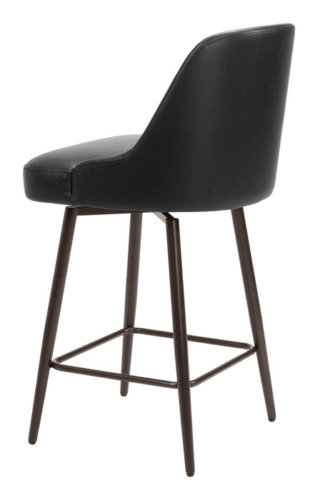Zuo Modern Keppel Swivel Counter Stool Black & Bronze