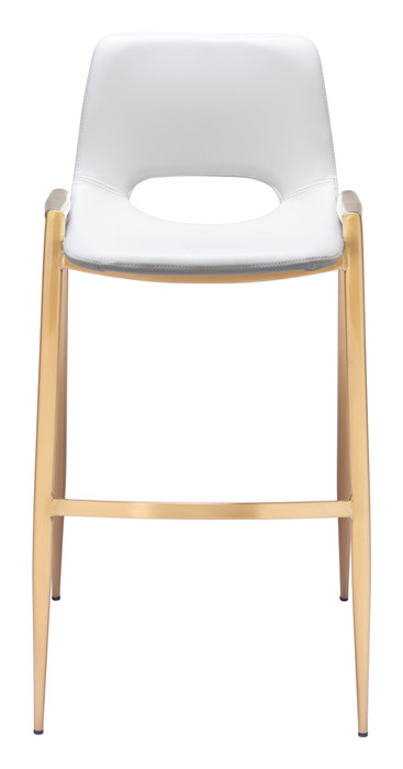Zuo Modern Desi Barstool (Set of 2) White & Gold