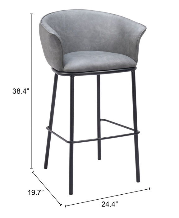 Zuo Modern Garston Barstool Gray