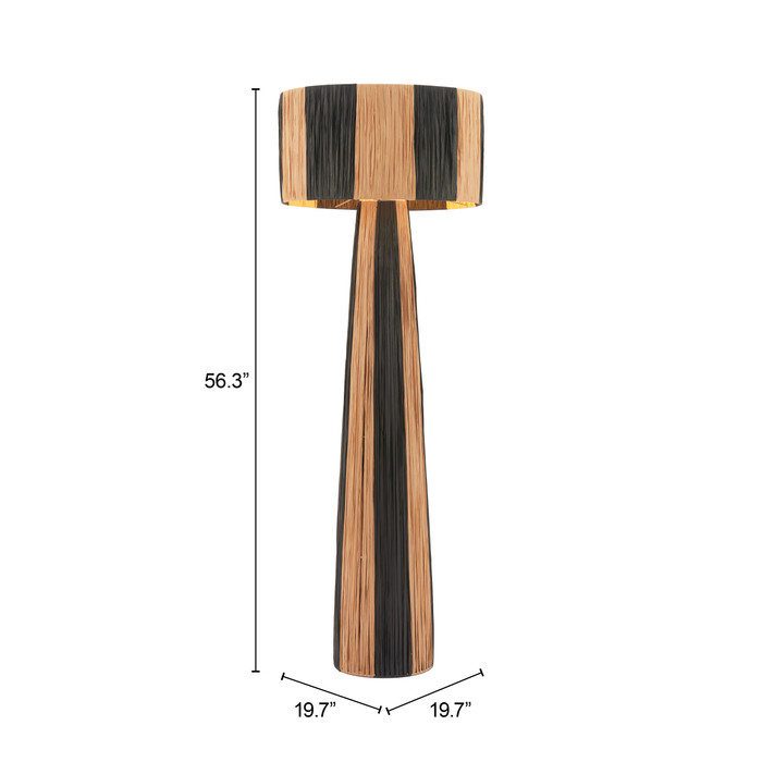 Zuo Modern Gala Floor Lamp Black & Natural