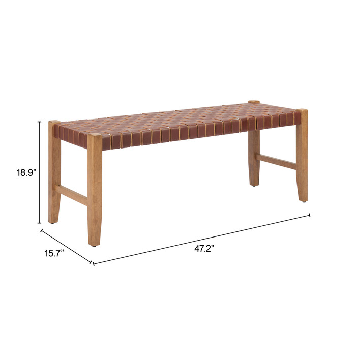Zuo Modern Bandani Bench Brown