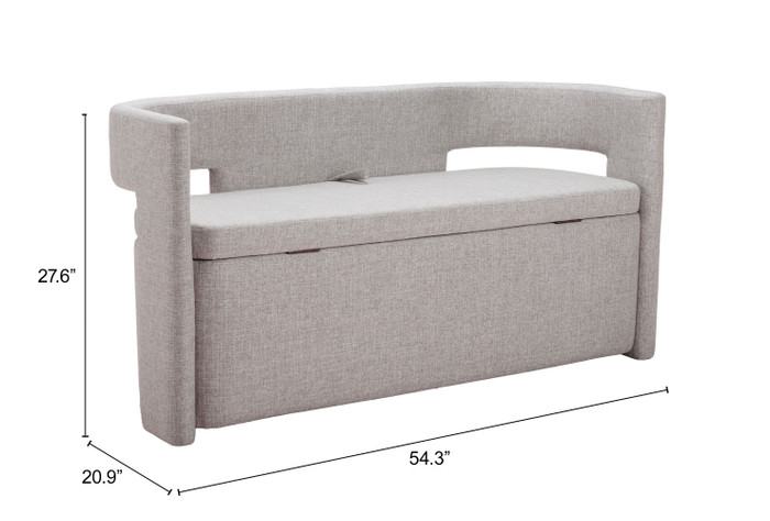 Zuo Modern Papua Storage Bench Gray