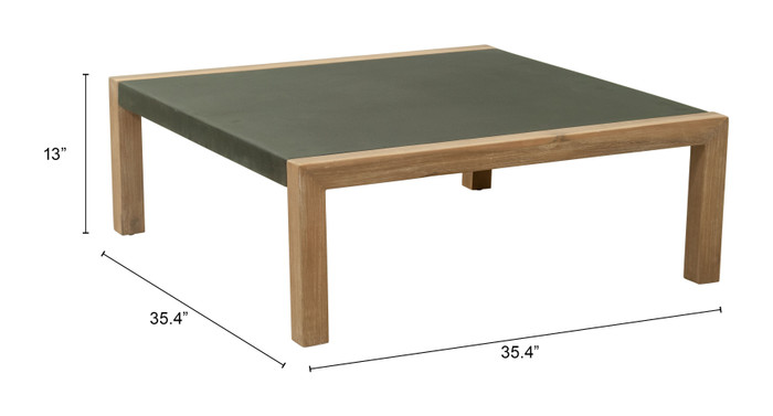 Zuo Modern Teras Coffee Table Gray