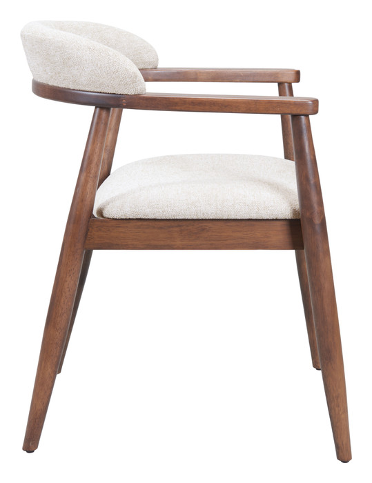 Zuo Modern Goka Dining Chair Beige & Walnut