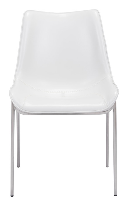 Zuo Modern Magnus Dining Chair (Set of 2) White & Silver