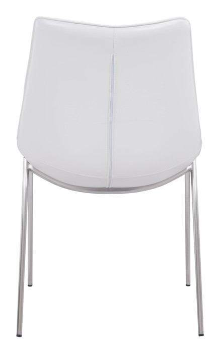 Zuo Modern Magnus Dining Chair (Set of 2) White & Silver