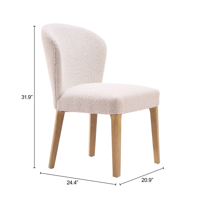 Zuo Modern Mondstein Dining Chair (Set of 2) Ivory