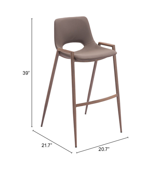 Zuo Modern Desi Barstool (Set of 2) Brown & Walnut