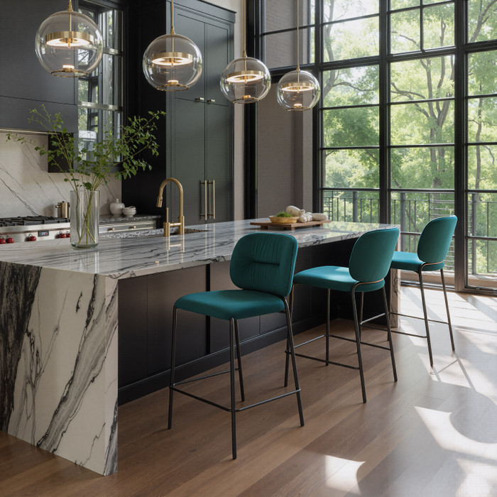 Zuo Modern Plat Counter Stool (Set of 2) Green