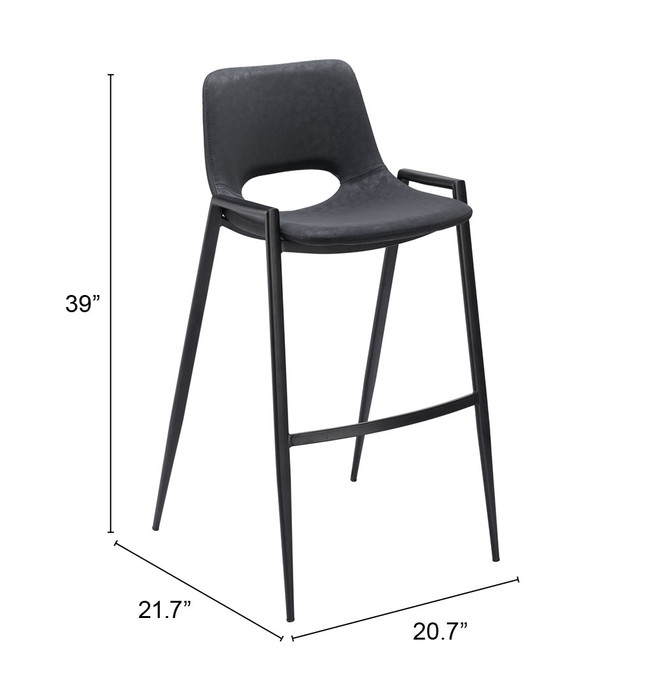 Zuo Modern Desi Barstool (Set of 2) Black