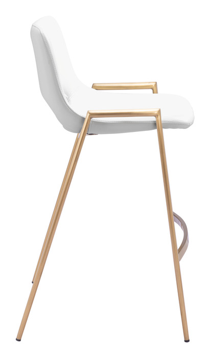Zuo Modern Desi Counter Stool (Set of 2) White & Gold