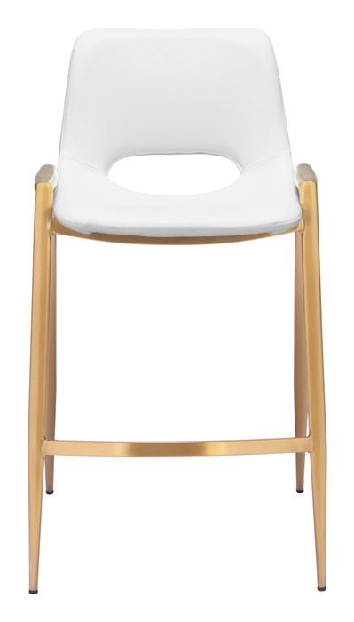Zuo Modern Desi Counter Stool (Set of 2) White & Gold