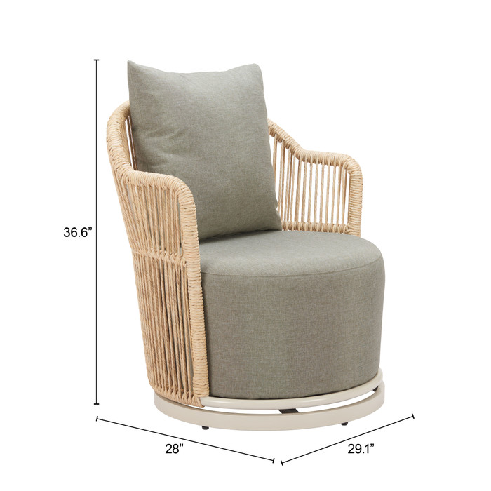 Zuo Modern Lanai Swivel Chair Multicolor
