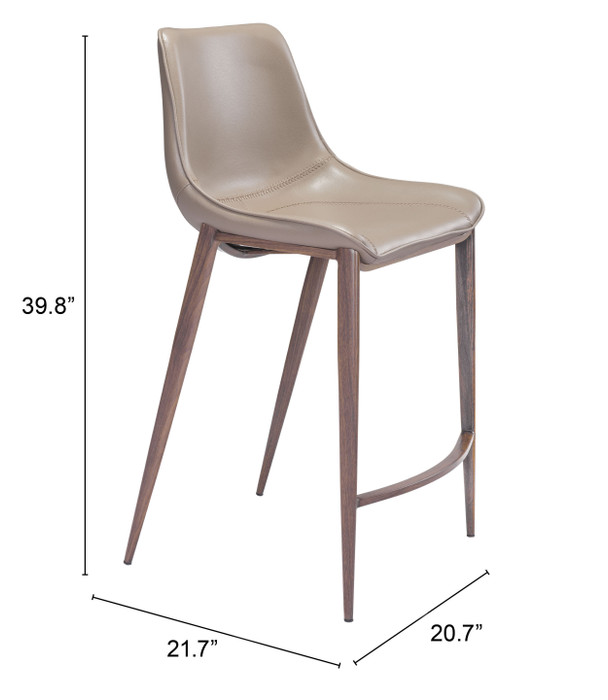 Zuo Modern Magnus Counter Stool (Set of 2) Brown & Walnut