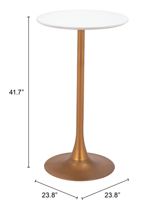 Zuo Modern Auray Bar Table White & Gold