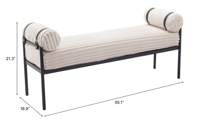 Zuo Modern Barrow Bench Cream