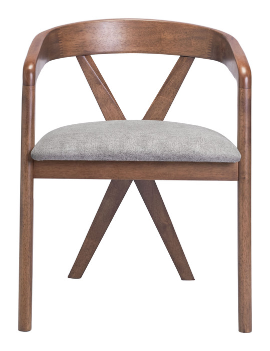 Zuo Modern Cairo Dining Chair Dove Gray & Walnut