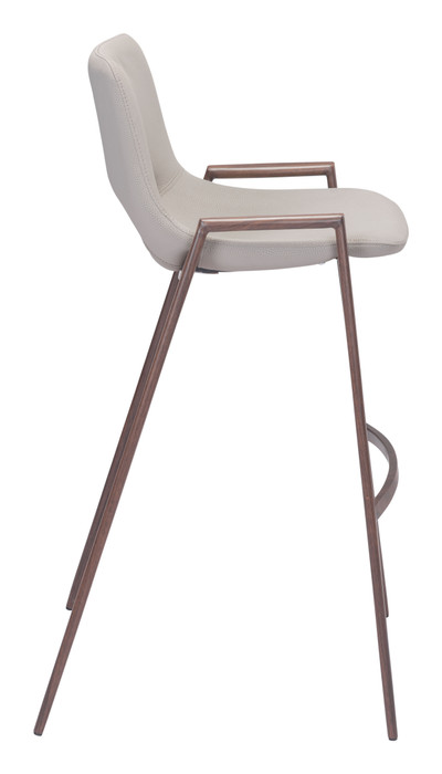 Zuo Modern Desi Barstool (Set of 2) Beige & Walnut