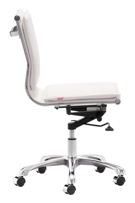 Zuo Modern Lider Plus Armless Office Chair White