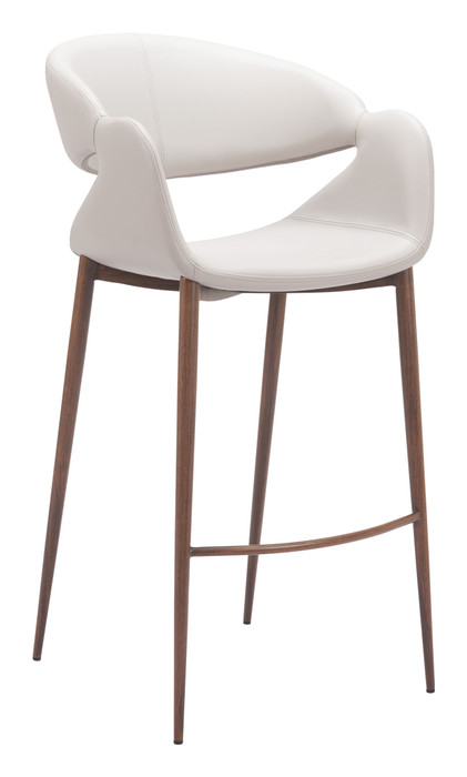 Zuo Modern Limay Barstool Beige & Walnut