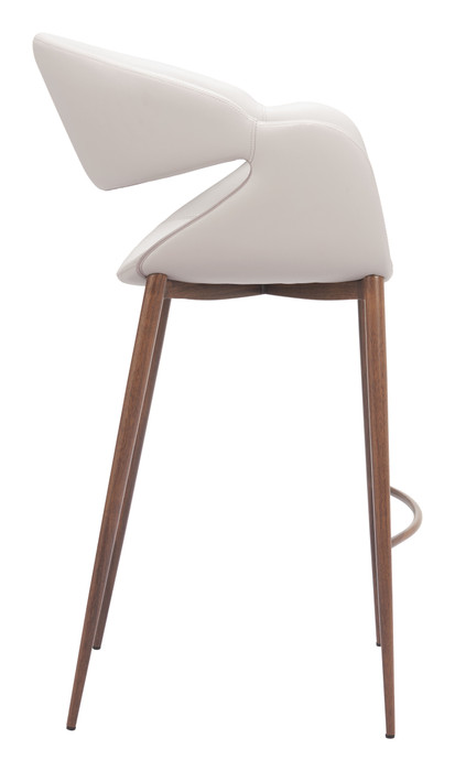 Zuo Modern Limay Barstool Beige & Walnut