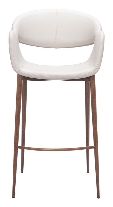 Zuo Modern Limay Barstool Beige & Walnut