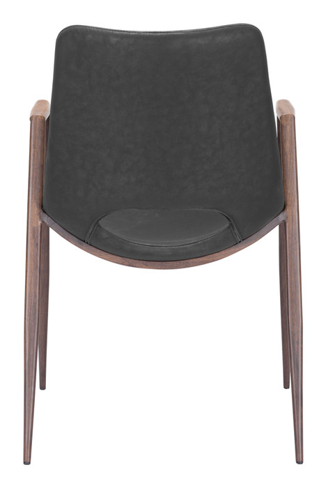 Zuo Modern Desi Dining Chair (Set of 2) Black & Walnut