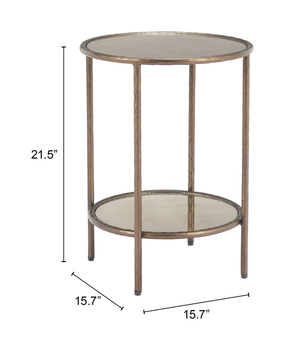 Zuo Modern Anelli Side Table Bronze