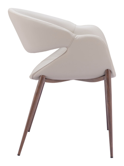 Zuo Modern Limay Dining Chair (Set of 2) Beige & Walnut