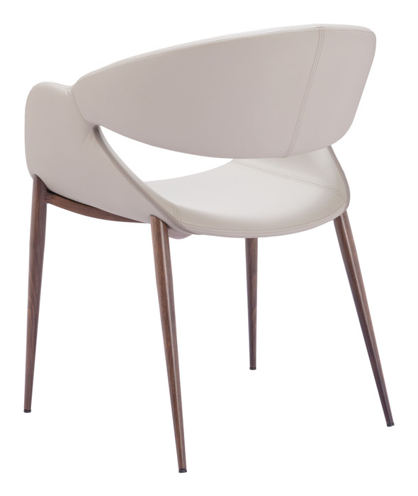 Zuo Modern Limay Dining Chair (Set of 2) Beige & Walnut