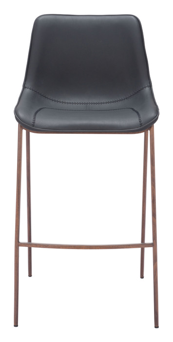 Zuo Modern Magnus Barstool (Set of 2) Black & Walnut