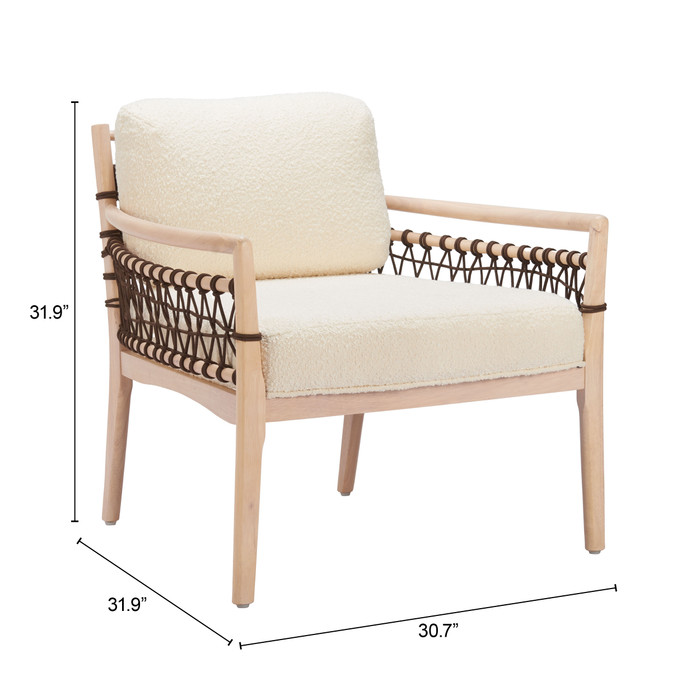 Zuo Modern Wezly Accent Chair Ivory