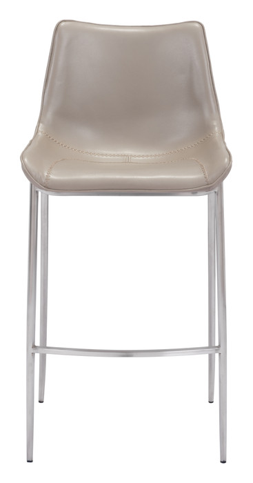Zuo Modern Magnus Barstool (Set of 2) Brown & Silver