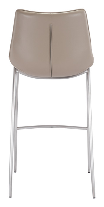 Zuo Modern Magnus Barstool (Set of 2) Brown & Silver