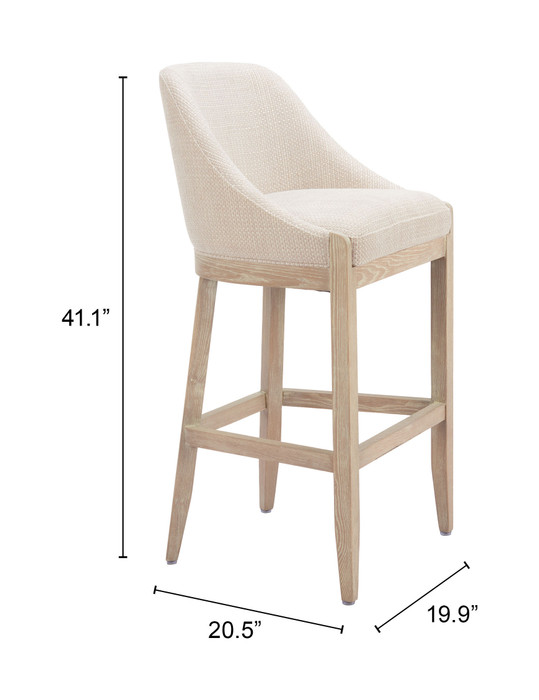 Zuo Modern Calmo Barstool Beige