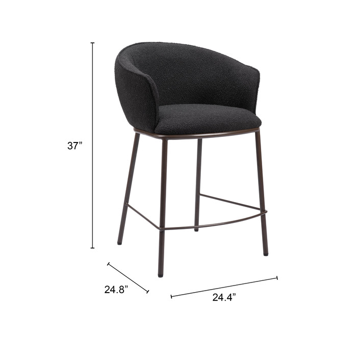 Zuo Modern Essen Counter Stool Black & Bronze