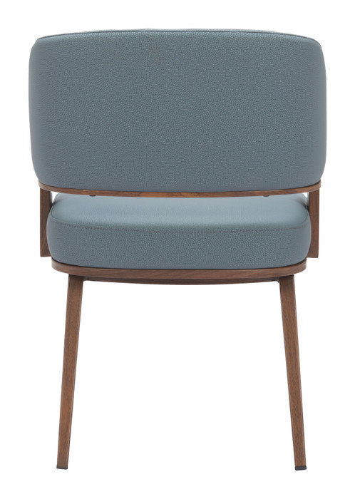 Zuo Modern Poise Dining Chair Azure Gray & Walnut