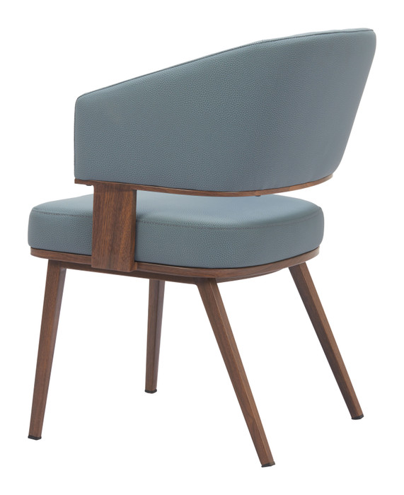 Zuo Modern Poise Dining Chair Azure Gray & Walnut