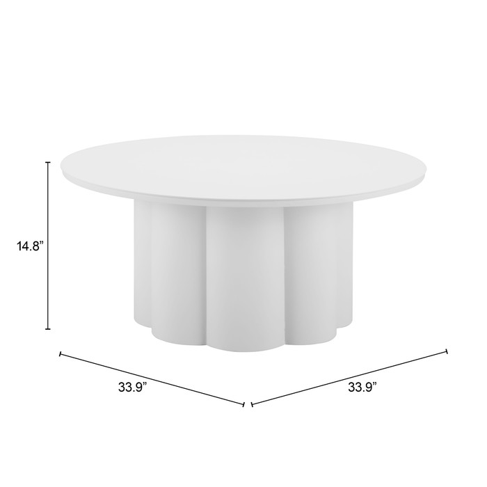 Zuo Modern Palmier Coffee Table White