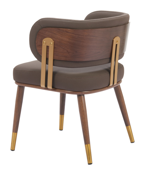 Zuo Modern Brew Dining Chair Brown & Walnut