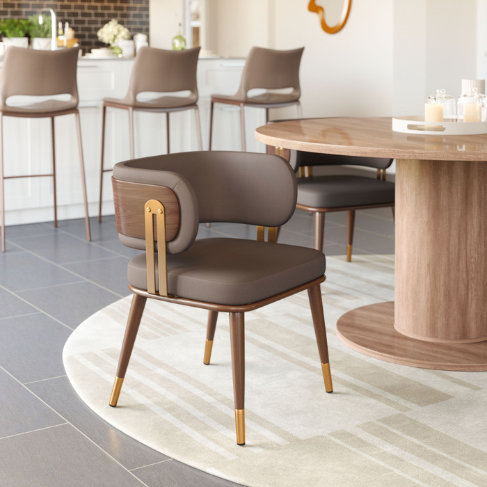 Zuo Modern Brew Dining Chair Brown & Walnut