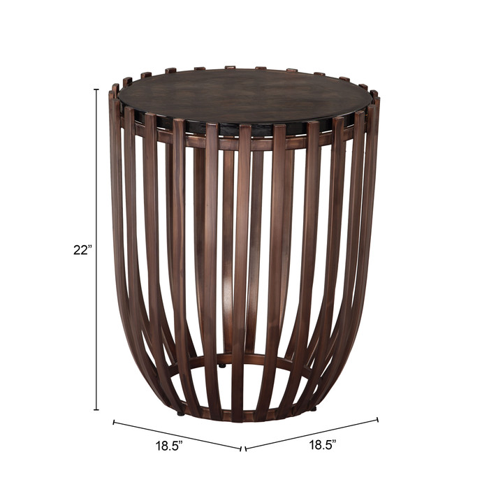 Zuo Modern Kafig Side Table Bronze
